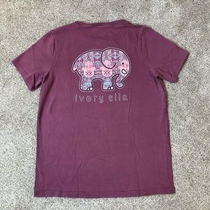 IVORY ELLA Mauve ZEN Paisley ELEPHANT T-Shirt TEE